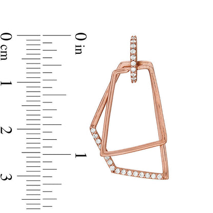 0.33 CT. T.W. Diamond Geometric Drop Earrings in 10K Rose Gold