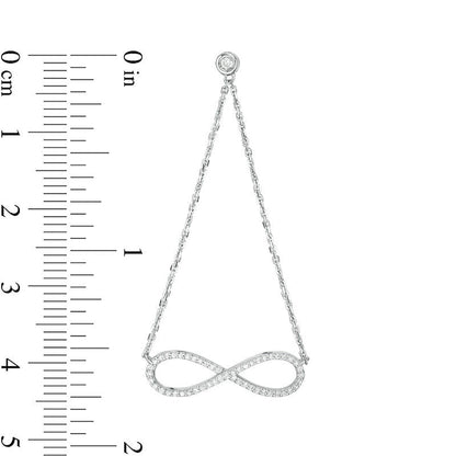0.25 CT. T.W. Diamond Infinity Pendulum Chain Drop Earrings in 10K White Gold