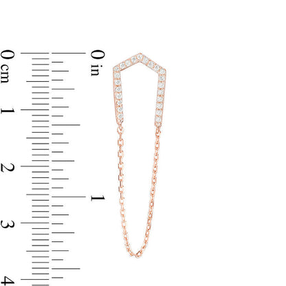 0.25 CT. T.W. Diamond Edged U-Shaped Chain Drop Earrings in 10K Rose Gold
