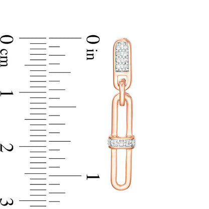 0.1 CT. T.W. Diamond Elongated Oval Drop Earrings in 10K Rose Gold