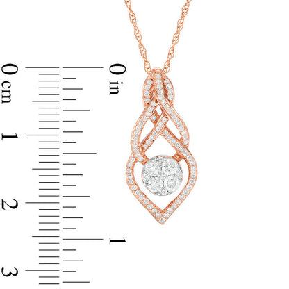 0.33 CT. T.W. Composite Natural Diamond Infinity Teardrop Pendant in 10K Rose Gold