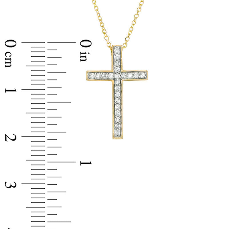 0.17 CT. T.W. Certified Natural Diamond Cross Pendant in 14K Gold (I/I1)