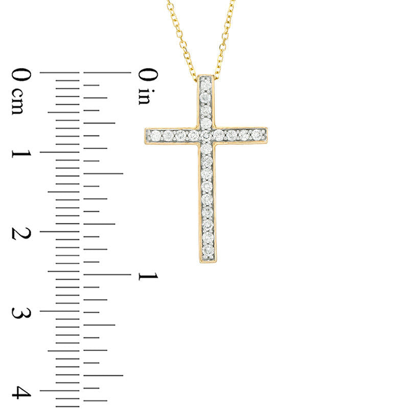0.33 CT. T.W. Certified Natural Diamond Cross Pendant in 14K Gold (I/I1)