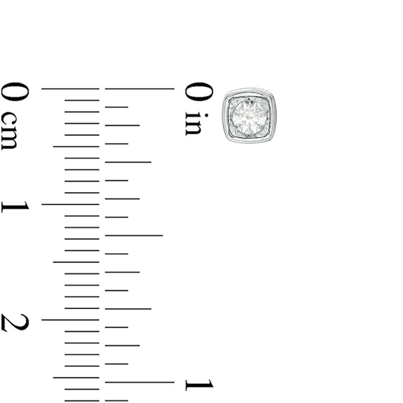 0.17 CT. T.W. Diamond Solitaire Cushion-Shaped Stud Earrings in 10K White Gold