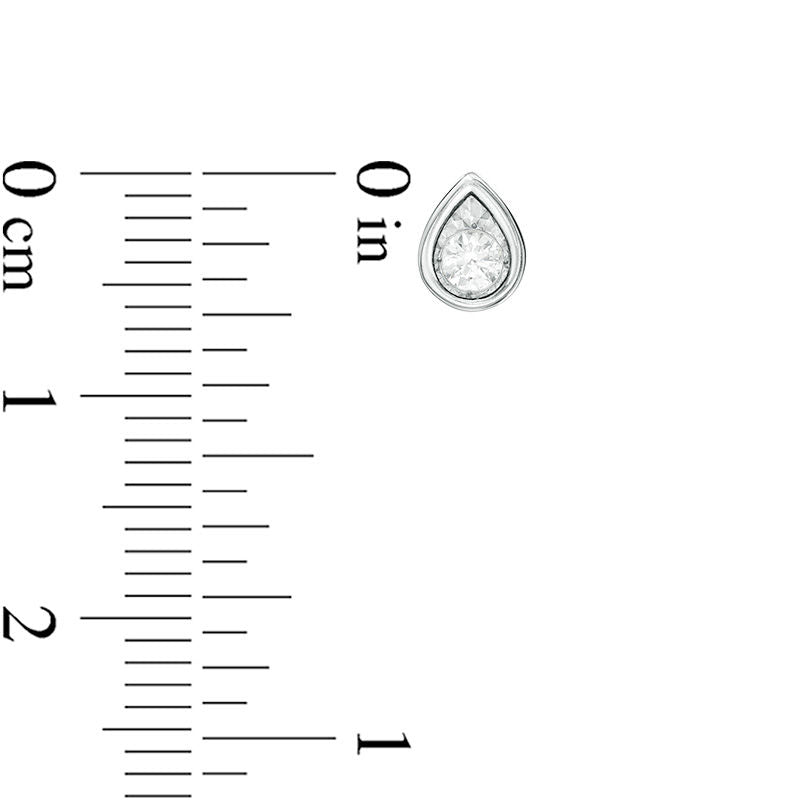 0.17 CT. T.W. Diamond Solitaire Teardrop Stud Earrings in 10K White Gold