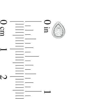 0.17 CT. T.W. Diamond Solitaire Teardrop Stud Earrings in 10K White Gold