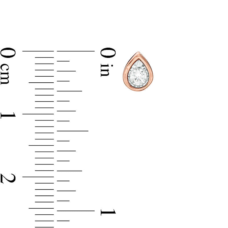 0.17 CT. T.W. Diamond Solitaire Teardrop Stud Earrings in 10K Rose Gold