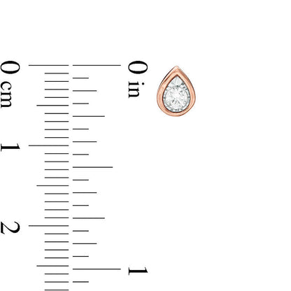 0.17 CT. T.W. Diamond Solitaire Teardrop Stud Earrings in 10K Rose Gold