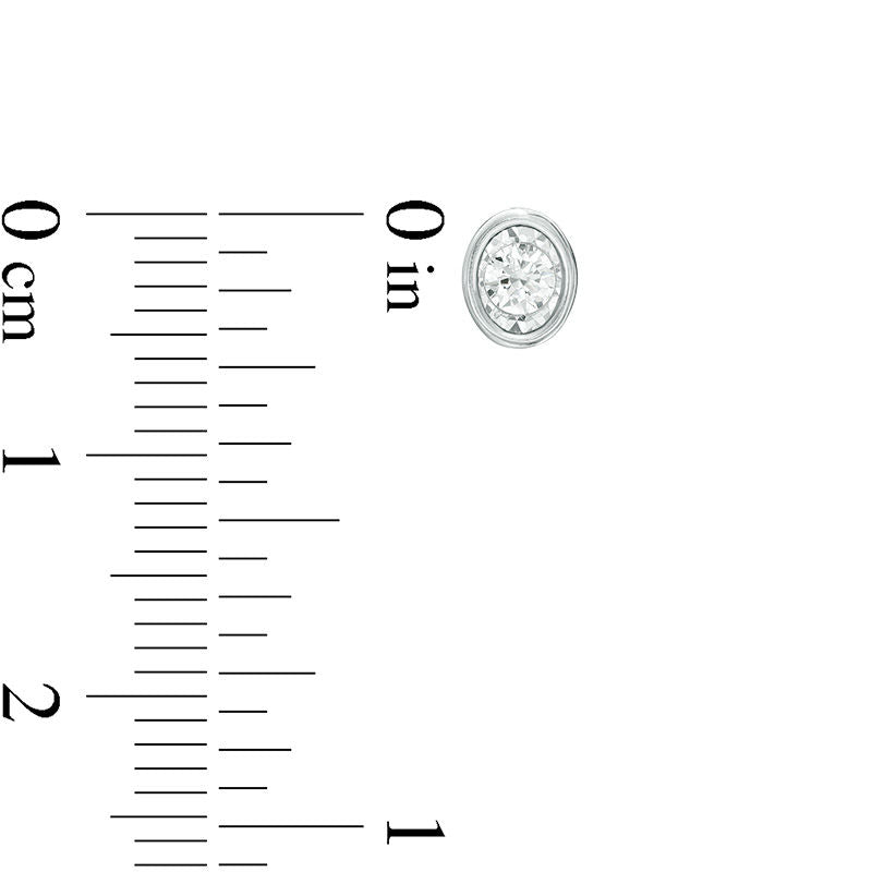 0.17 CT. T.W. Diamond Solitaire Oval-Shaped Stud Earrings in 10K White Gold