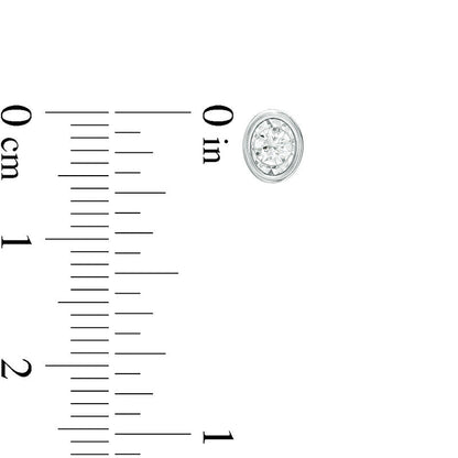 0.17 CT. T.W. Diamond Solitaire Oval-Shaped Stud Earrings in 10K White Gold