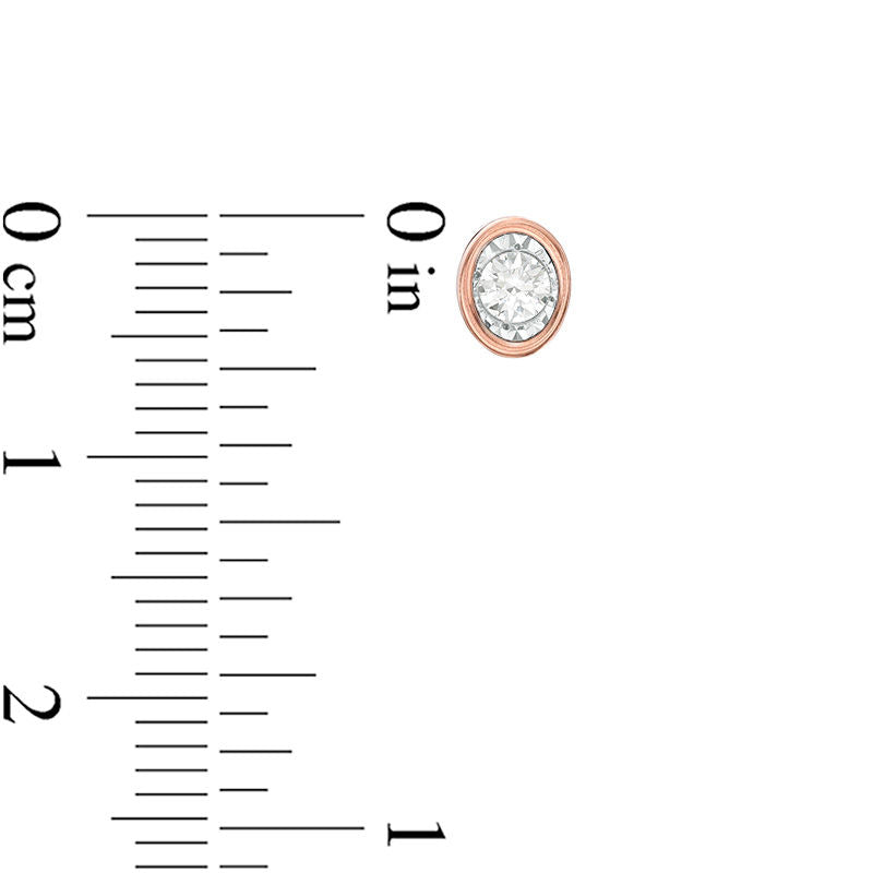 0.17 CT. T.W. Diamond Solitaire Oval-Shaped Stud Earrings in 10K Rose Gold