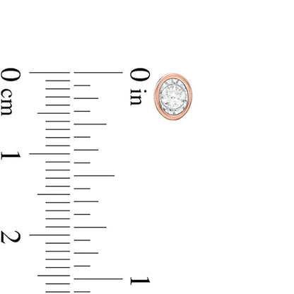 0.17 CT. T.W. Diamond Solitaire Oval-Shaped Stud Earrings in 10K Rose Gold