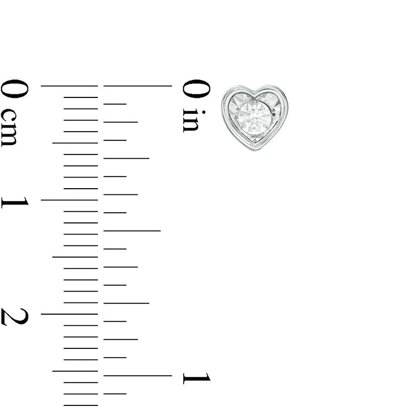 0.17 CT. T.W. Diamond Solitaire Heart-Shaped Stud Earrings in 10K White Gold