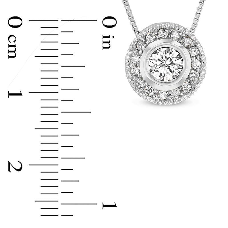0.33 CT. T.W. Natural Diamond Frame Antique Vintage-Style Pendant in 14K White Gold (I/SI2)