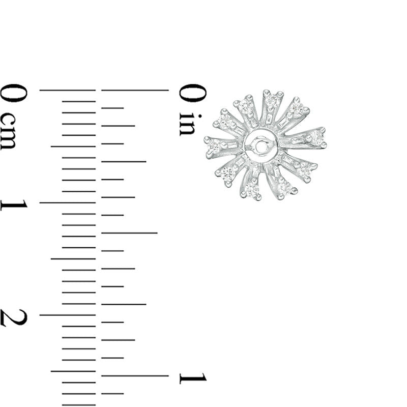 0.2 CT. T.W. Diamond Sunburst Frame Earring Jackets in 14K White Gold
