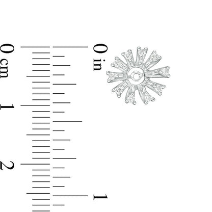 0.2 CT. T.W. Diamond Sunburst Frame Earring Jackets in 14K White Gold