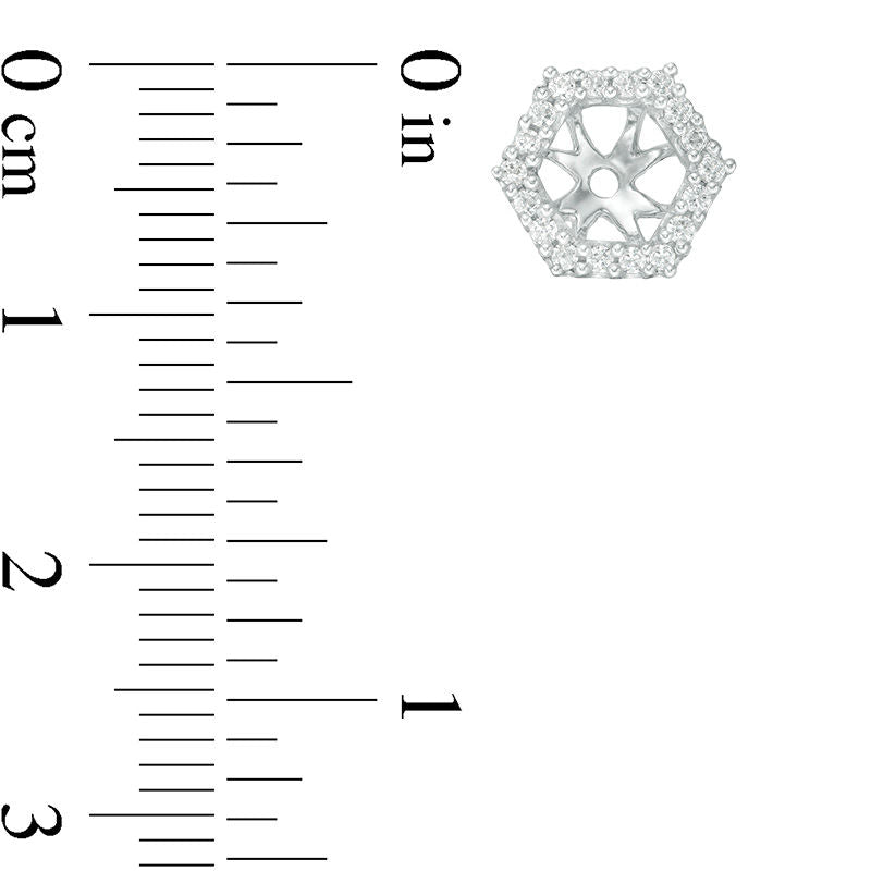 0.25 CT. T.W. Diamond Hexagon Frame Earring Jackets in 14K White Gold