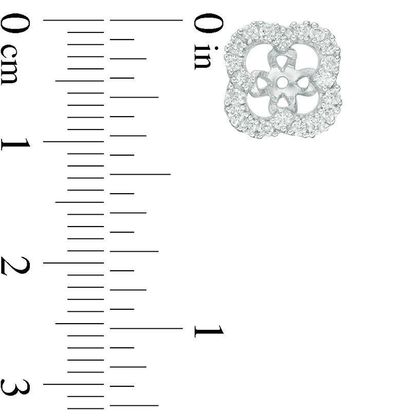 0.5 CT. T.W. Diamond Clover Frame Earring Jackets in 14K White Gold