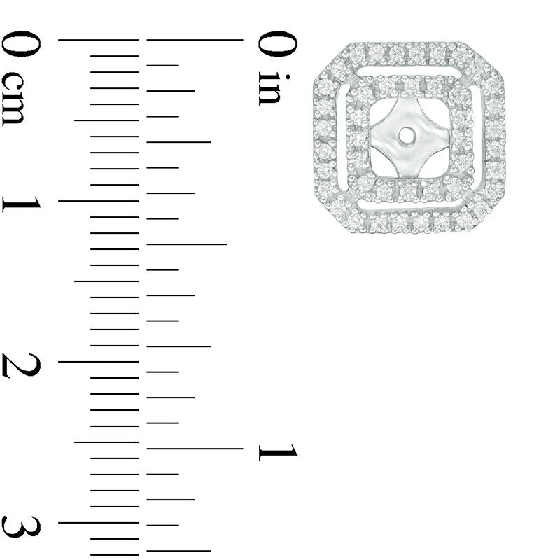 0.5 CT. T.W. Diamond Double Octagon Frame Earring Jackets in 14K White Gold