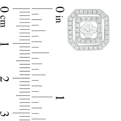 0.5 CT. T.W. Diamond Double Octagon Frame Earring Jackets in 14K White Gold
