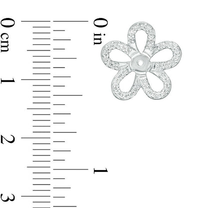0.33 CT. T.W. Diamond Flower Frame Earring Jackets in 14K White Gold