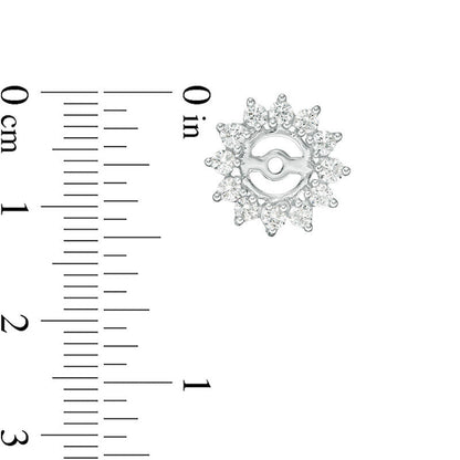 1 CT. T.W. Diamond Sunburst Frame Earring Jackets in 14K White Gold