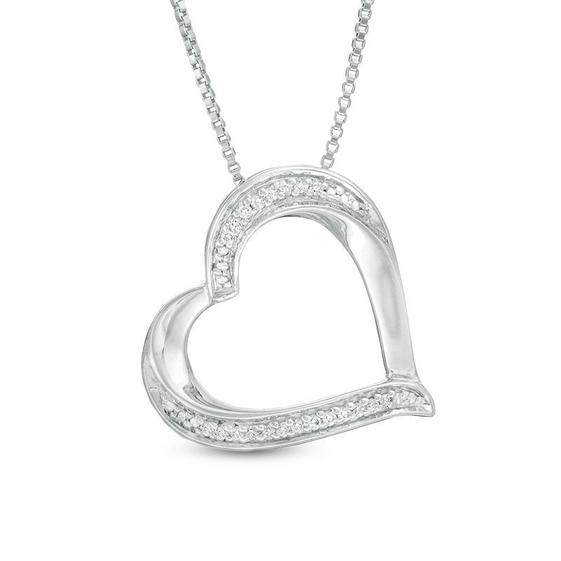 Lab-Created Opal and 0.05 CT. T.W. Diamond Double Heart Frame Three-in-One Pendant in Sterling Silver and 10K Rose Gold