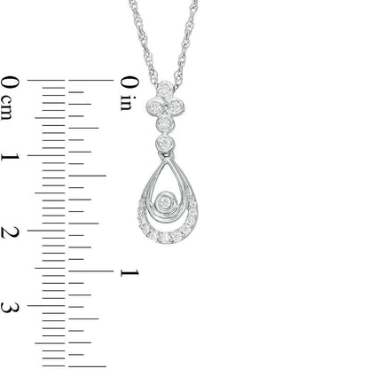0.2 CT. T.W. Natural Diamond Double Teardrop Pendant in Sterling Silver
