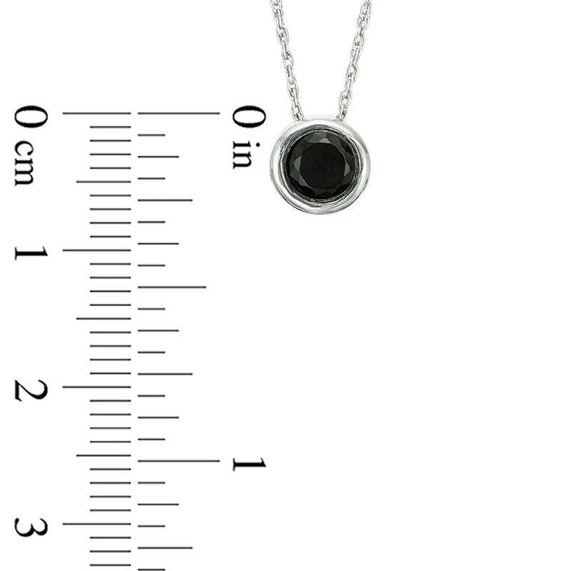 0.5 CT. Enhanced Black Natural Clarity Enhanced Solitaire Bezel-Set Pendant in 10K White Gold