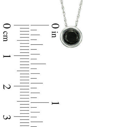 0.5 CT. Enhanced Black Natural Clarity Enhanced Solitaire Bezel-Set Pendant in 10K White Gold