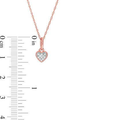 Natural Diamond Accent Heart Antique Vintage-Style Pendant in 10K Rose Gold