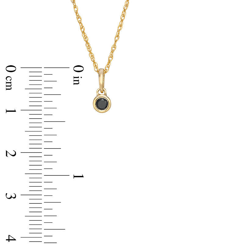 0.1 CT. Enhanced Black Natural Clarity Enhanced Solitaire Bezel-Set Pendant in 10K Yellow Gold