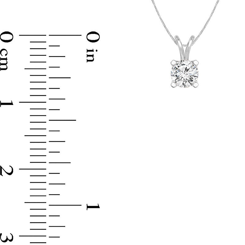 0.25 CT. Certified Natural Clarity Enhanced Solitaire Pendant in 14K White Gold (I/SI2)