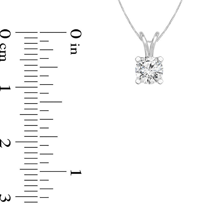 0.5 CT. Certified Natural Clarity Enhanced Solitaire Pendant in 14K White Gold (I/SI2)