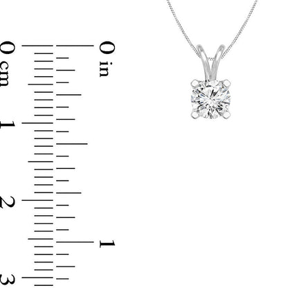 0.5 CT. Certified Natural Clarity Enhanced Solitaire Pendant in 14K White Gold (I/SI2)
