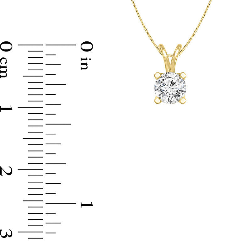 0.5 CT. Certified Natural Clarity Enhanced Solitaire Pendant in 14K Gold (I/SI2)