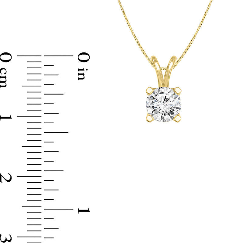 0.75 CT. Certified Natural Clarity Enhanced Solitaire Pendant in 14K Gold (I/SI2)