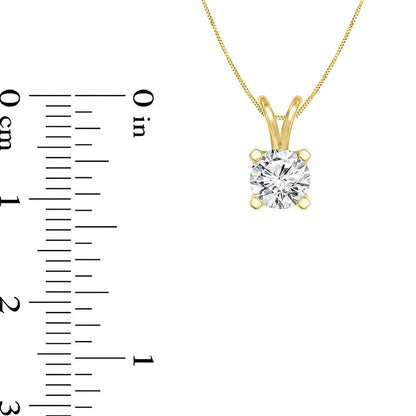 0.75 CT. Certified Natural Clarity Enhanced Solitaire Pendant in 14K Gold (I/SI2)