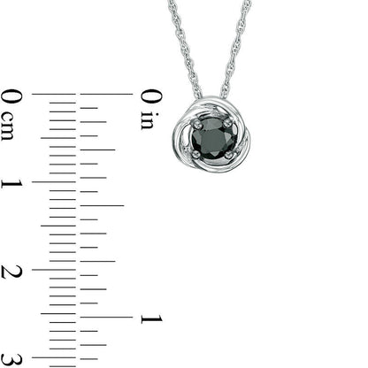 0.38 CT. Enhanced Black Natural Clarity Enhanced Solitaire Swirl Frame Pendant in 10K White Gold