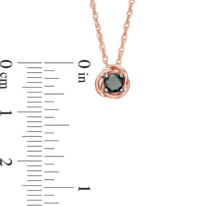 0.38 CT. Enhanced Black Natural Clarity Enhanced Solitaire Swirl Frame Pendant in 10K Rose Gold