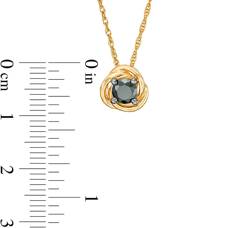 0.2 CT. Enhanced Black Natural Clarity Enhanced Solitaire Swirl Frame Pendant in 10K Yellow Gold