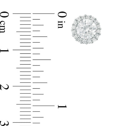 1 CT. T.W. Diamond Frame Stud Earrings in 14K White Gold