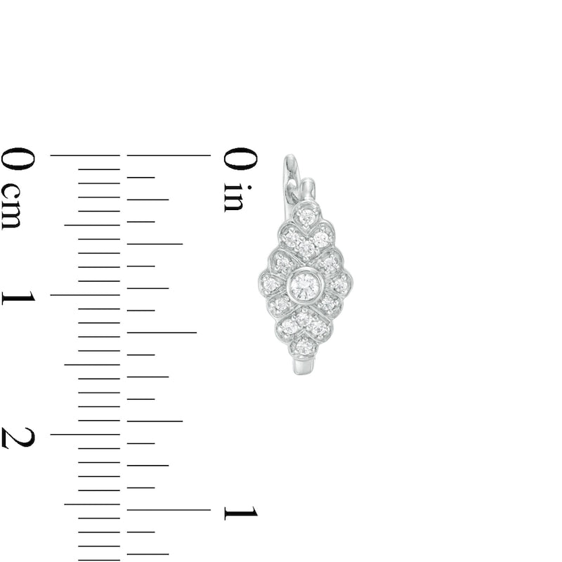 0.2 CT. T.W. Diamond Marquise Hoop Earrings in 10K White Gold