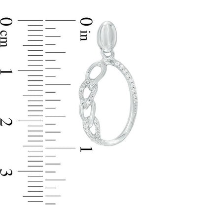 0.2 CT. T.W. Diamond Oval Chain Link Drop Earrings in 10K White Gold