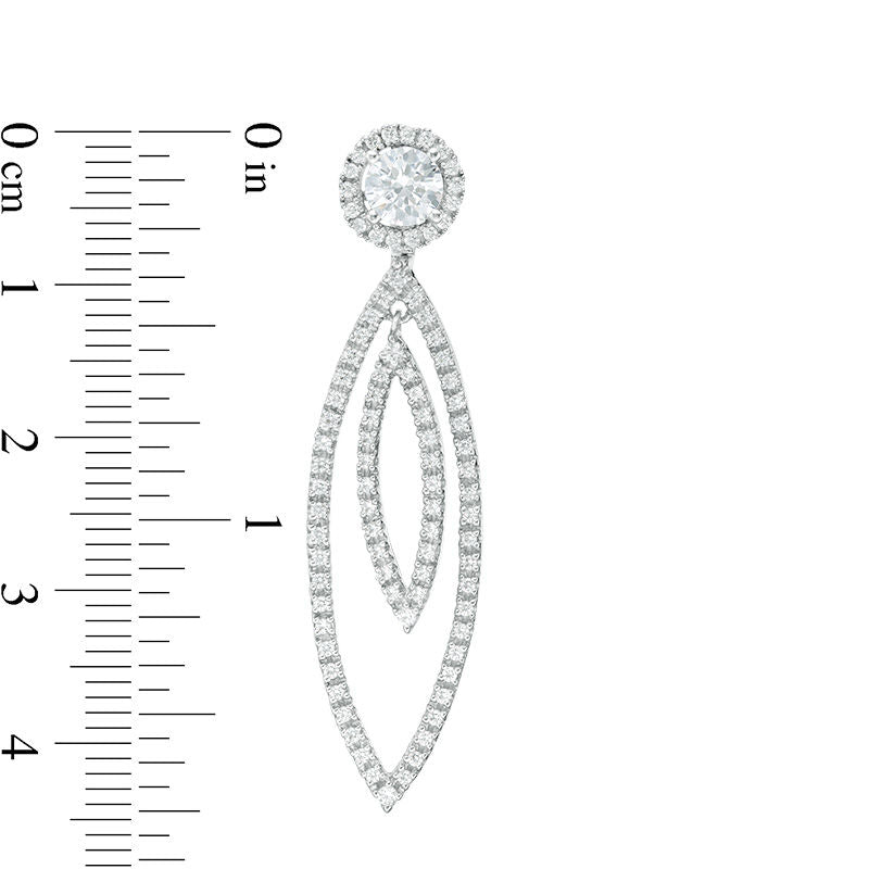 1 CT. T.W. Diamond Frame and Double Open Marquise Drop Earring Jackets in 14K White Gold