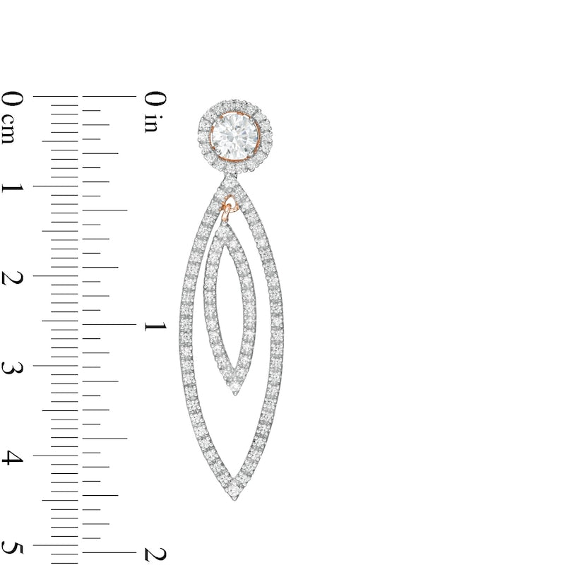 1 CT. T.W. Diamond Frame and Double Open Marquise Drop Earring Jackets in 14K Rose Gold