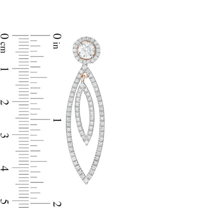 1 CT. T.W. Diamond Frame and Double Open Marquise Drop Earring Jackets in 14K Rose Gold