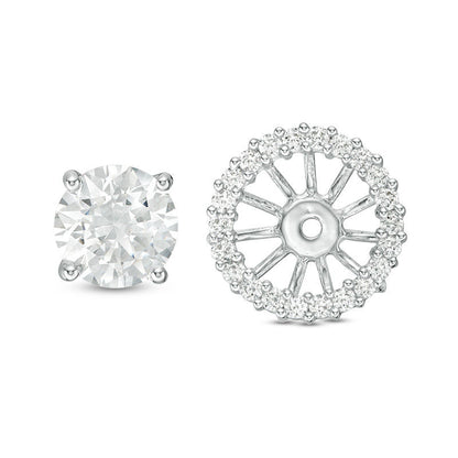 0.63 CT. T.W. Diamond Frame Earring Jackets in 14K White Gold