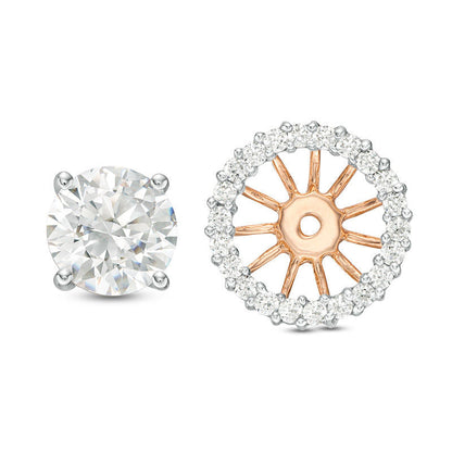 0.63 CT. T.W. Diamond Frame Earring Jackets in 14K Rose Gold