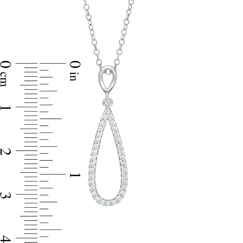 0.25 CT. T.W. Natural Diamond Teardrop Pendant in Sterling Silver